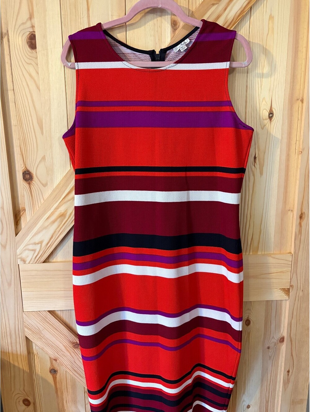 Olivia Mathews XL Striped Sleeveless Sheath Dress